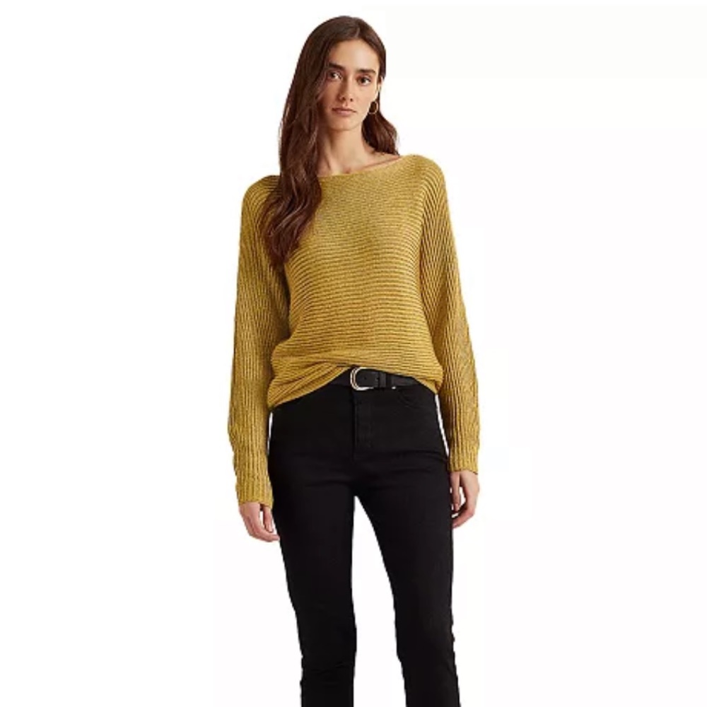 Ralph Lauren Dolman-Sleeve Boatneck Sweater